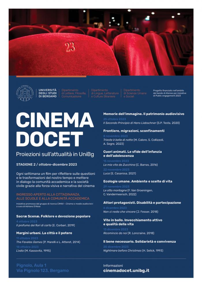 CINEMA DOCET. Proiezioni sull'attualità in UniBg - stagione 2