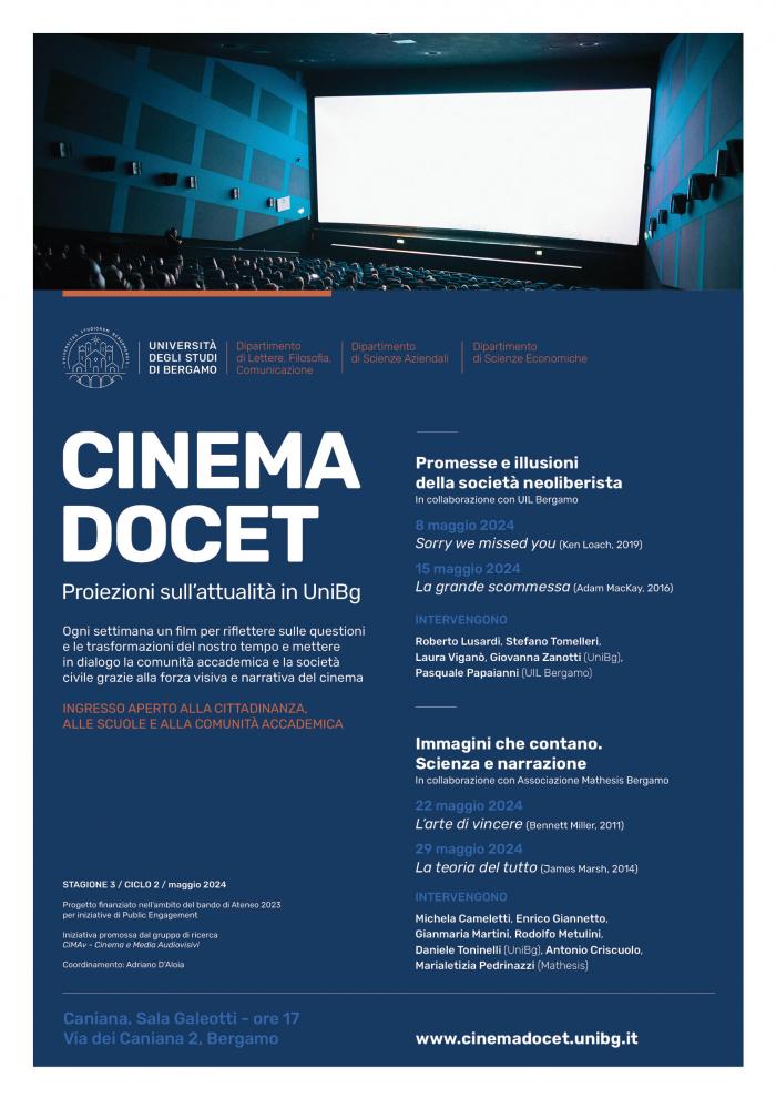 CINEMA DOCET. Proiezioni sull'attualità in UniBg - stagione 3