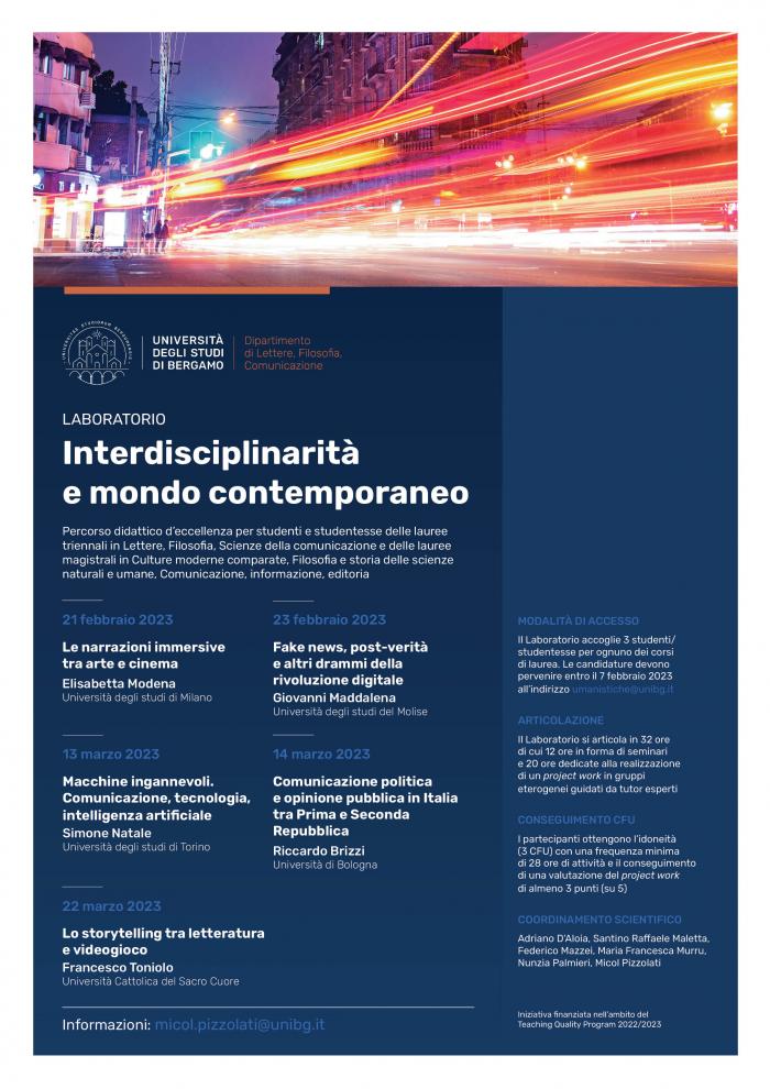 Interdisciplinarità e mondo contemporaneo
